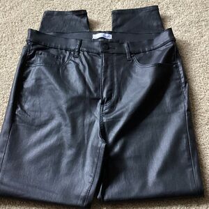 LOFT Faux Leather Skinny Pants in Black